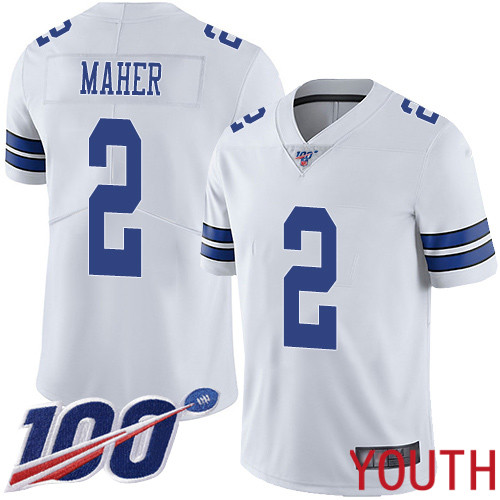 Youth Dallas Cowboys Limited White Brett Maher Road #2 100th Season Vapor Untouchable NFL Jersey